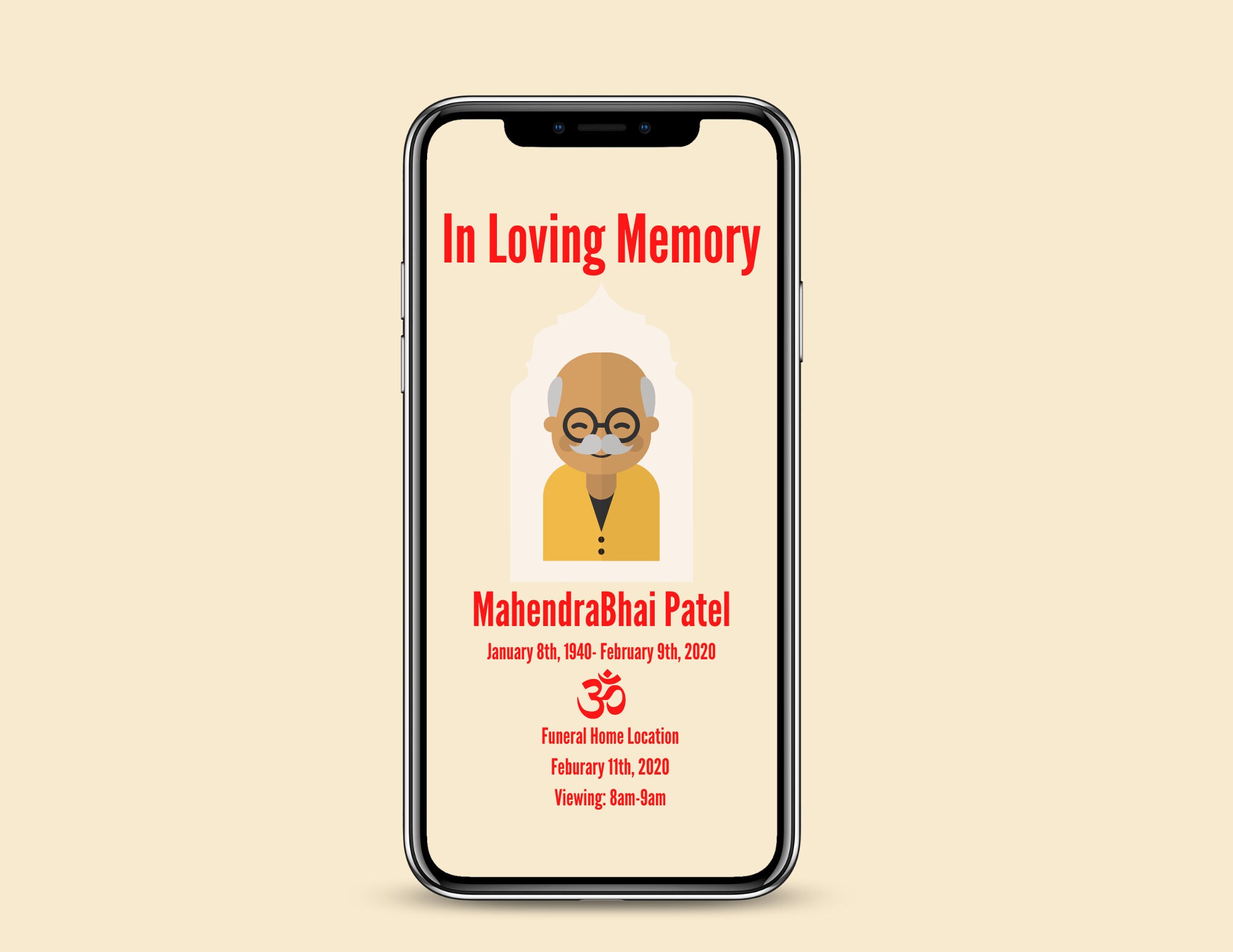 Hindu Funeral Announcement I Foldable Hindu Funeral Program I Indian