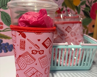 Book Lover Iced Coffee Sleeve | Insulated Drink Holder for Venti Cups