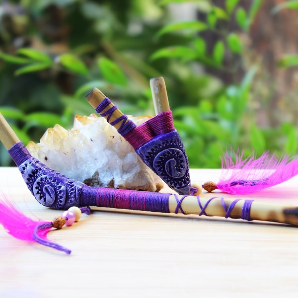 KURIPE - TEPI set  / Shamanic (bamboo) snuff applicator / self-applicator pipe for Rapé