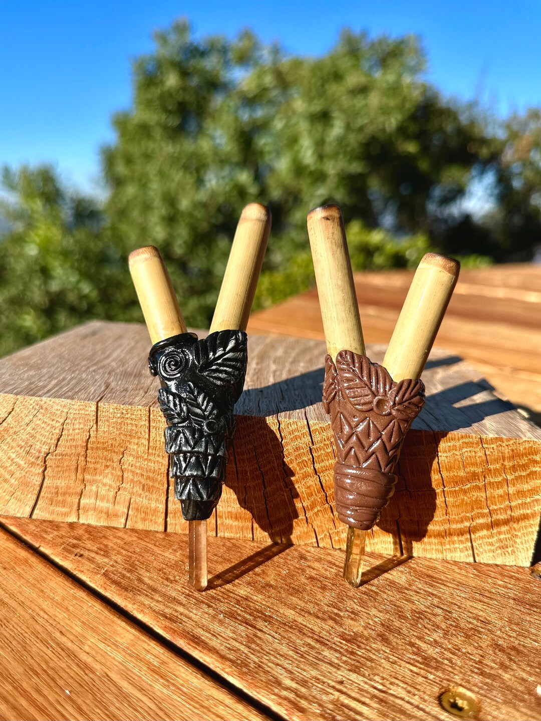 KURIPE / Shamanic bamboo Snuff Applicator / Selfapplicator Pipe for