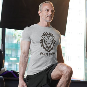Beast Mode Tee, Premium T-Shirt, White, Silver, Black, Workout, Exercise, Relentless Initiative, Motivation, Inspiration (UNISEX)