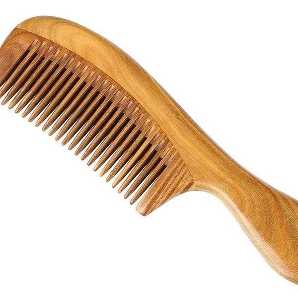 Wooden Comb-Wooden Hair Comb, Middle Tooth Comb, Nature Sandalwood Wooden Comb Anti-Static for Women and Men