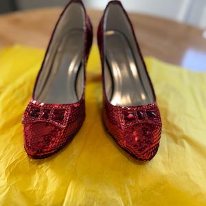 Custom Ruby Sequin Heels immagine 10