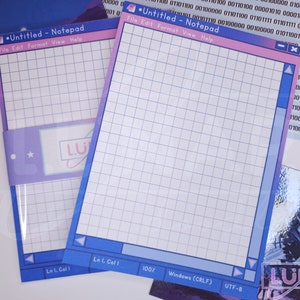 90s Windows Note Pad | 5.5x4 Inches | Satellite Stationary Set