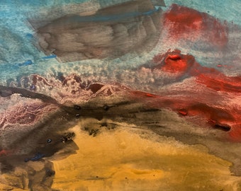 Abstrakte Aquarell Landschaft