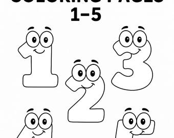 Páginas para colorear de números con burbujas: Actividad imprimible divertida para niños (formatos PDF y PNG)