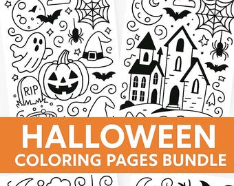 Paquete de páginas para colorear de Halloween: Casa embrujada, pociones y diseños espeluznantes (descarga en PDF)