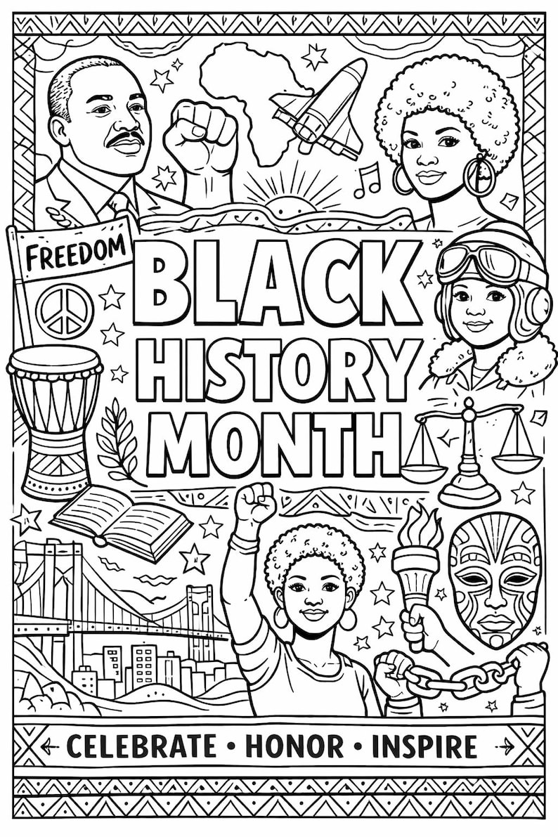 Black History Month Coloring Pages for Kids | Printable Classroom ...