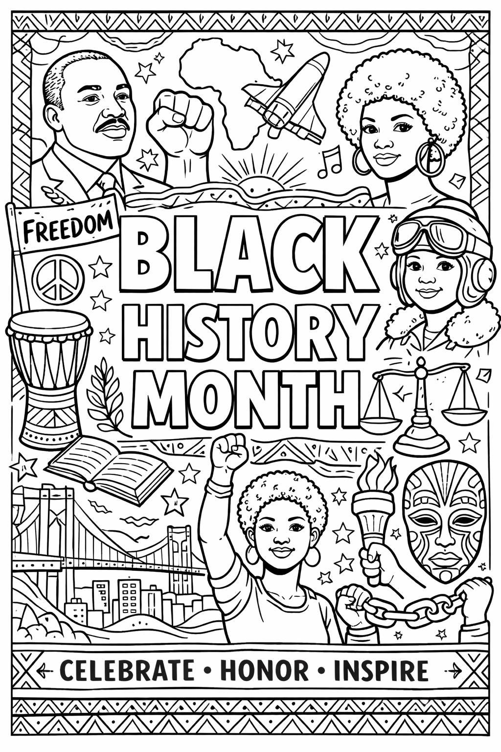 Black History Month Coloring Pages for Kids | Printable Classroom ...