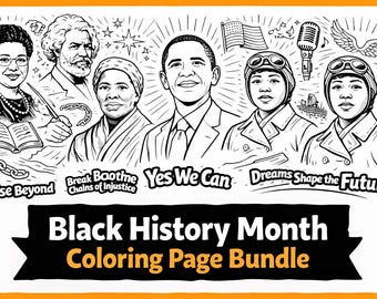 Páginas para colorear de líderes de la historia afroamericana / Actividad para el aula (Descarga digital)