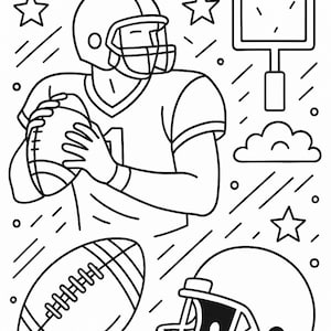 Football Coloring Page – Printable Sports Activity for Kids & Fans | Game Day Fun!