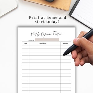 Weekly Spending Tracker, Expense Tracker, Expense Tracker Printable ...