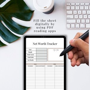 Net Worth Tracker Debt Tracker Financial Freedom Net Worth Statement Personal Finance 3 color options, A4, A5 & Letter image 5