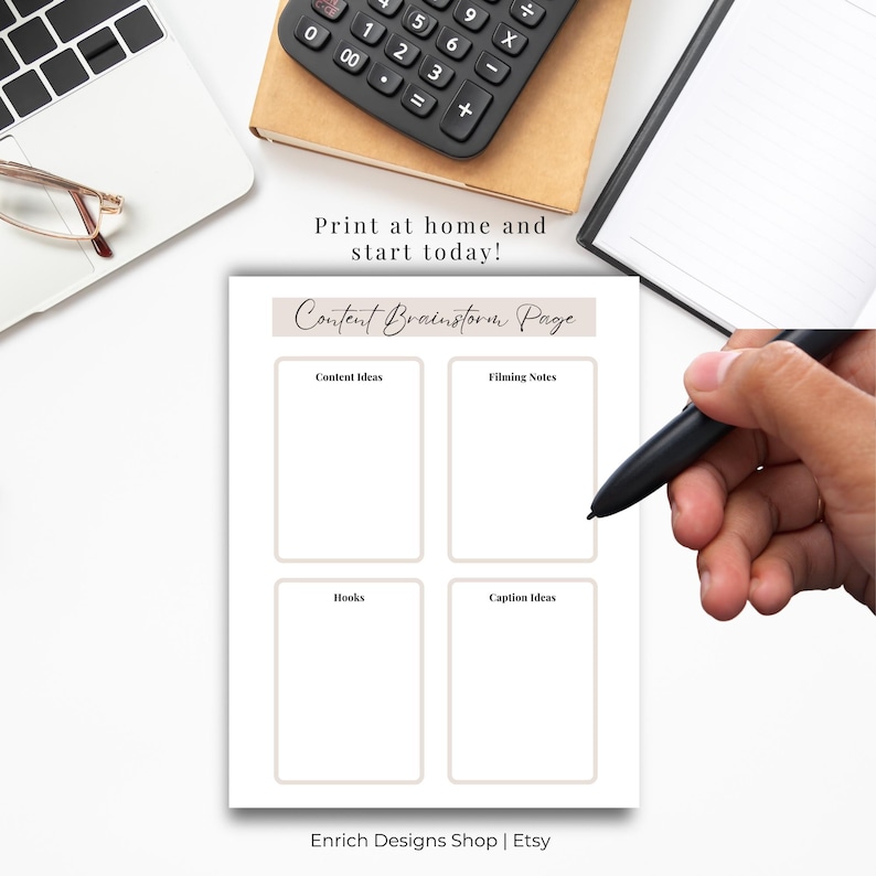 Content Creator Planner Bundle, Social Media Content Planner, Content ...