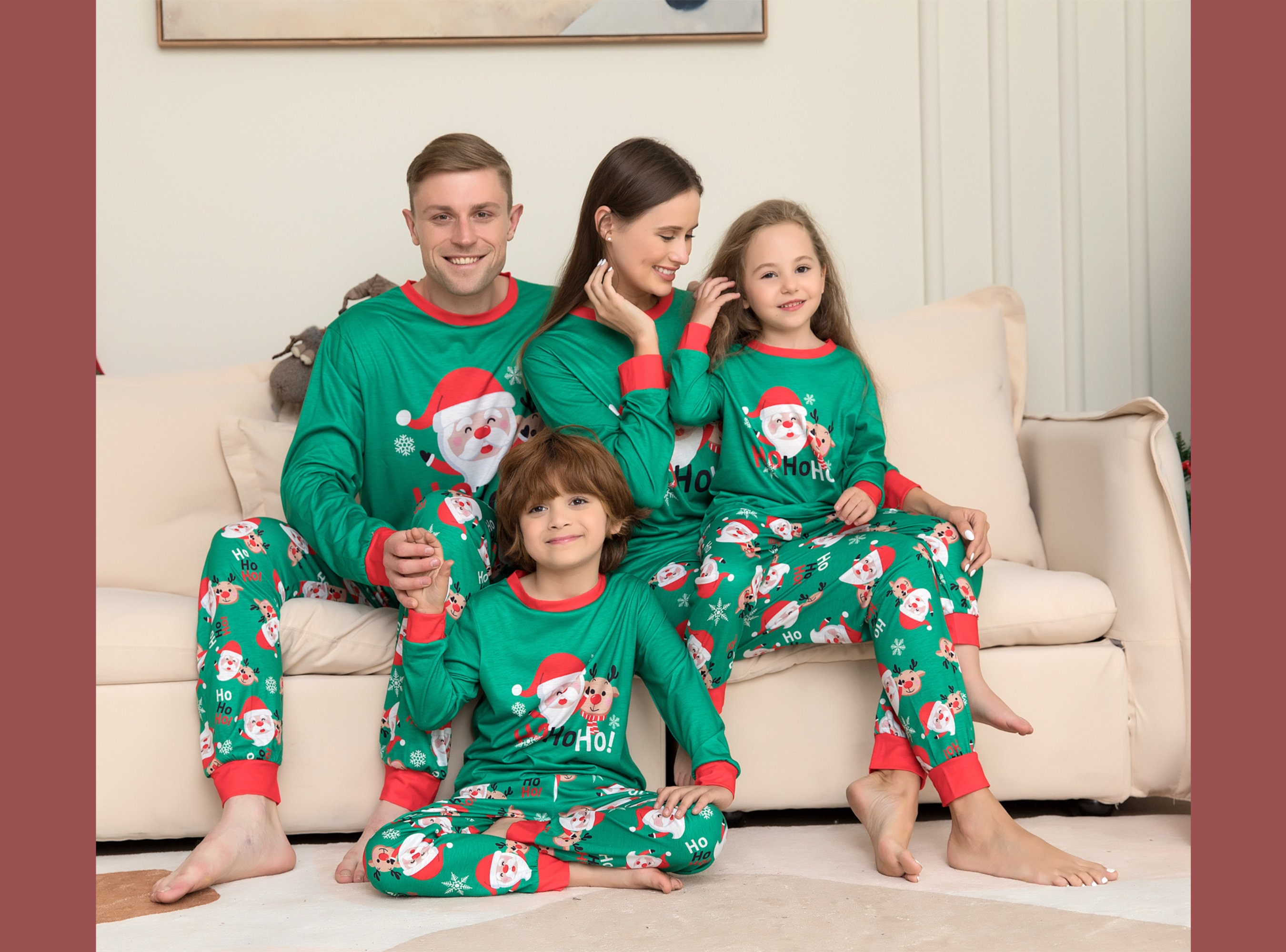 Wunderschne Pyjama Weihnachten Familie Bilder