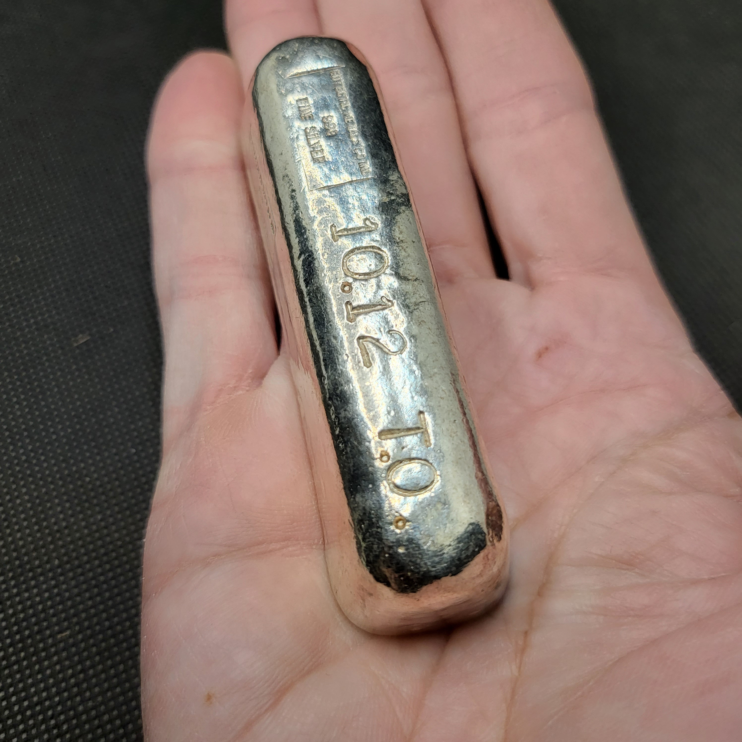 VINTAGE Eutectic metals poured silver bar 10.12 OZ