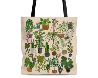 Just One More Plant Tote Bag Plant Lover Gift Cute plant Tote Bag Eco Print plant mom bag Monstera plant Plant parenthood house plants gift
