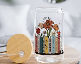 Daily Reminders Glass tumbler Color Affirmations Glass cup 16oz Daily affirmations tumbler gift for best friend tumbler mental health gift