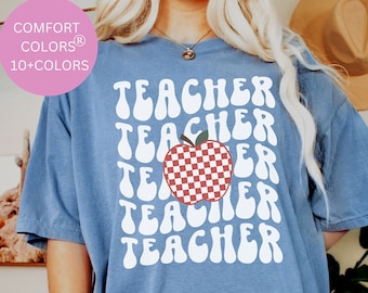 Teachers retro shirt, Retro Teach Shirt for Teachers, Comfort Colors Teacher Tee for Women, Retro Teacher Shirt, Teacher Appreciation Gifts