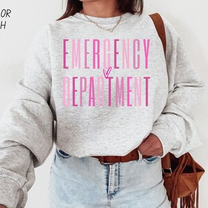 Emergency Nurse Crewneck Sweatshirt ER Nurse Gift ED Nursing Sweater Emergency RN Appreciation Gift for Nurse Graduation Nurse Unisex Gift