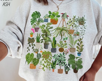 Just One More Plant Sweatshirt Sweater Funny plant shirt Unisex Eco Print plant mom shirt Monstera plant Plant parenthood house plants gift
