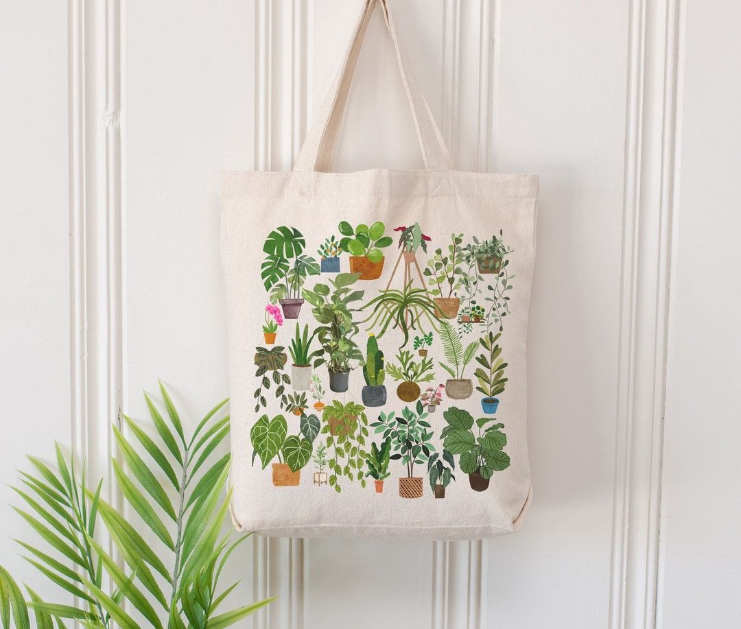 Just One More Plant Tote Bag Plant Lover Gift Cute Plant Tote Bag Eco Print Plant Mom Bag