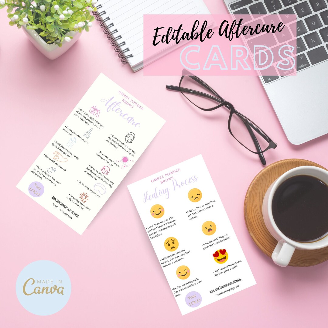 Pmu Aftercare Template, Pmu Healing Process Template, Powder Brow