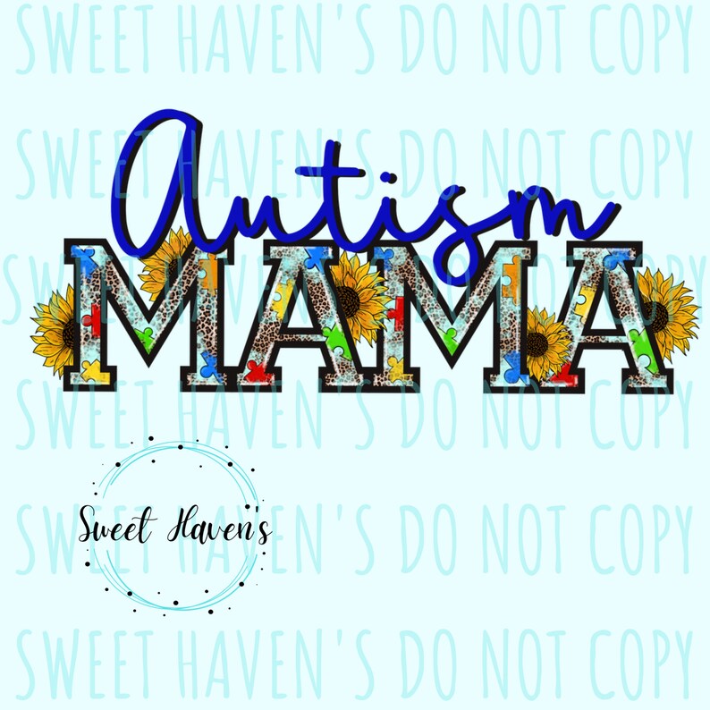 Autism Mama PNG – Puzzle Piece Clipart, Awareness Sublimation (digital ...