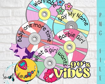 90's Pop Cd's PNG instant download music tapes 90's Vibes Music Instant download Sublimation