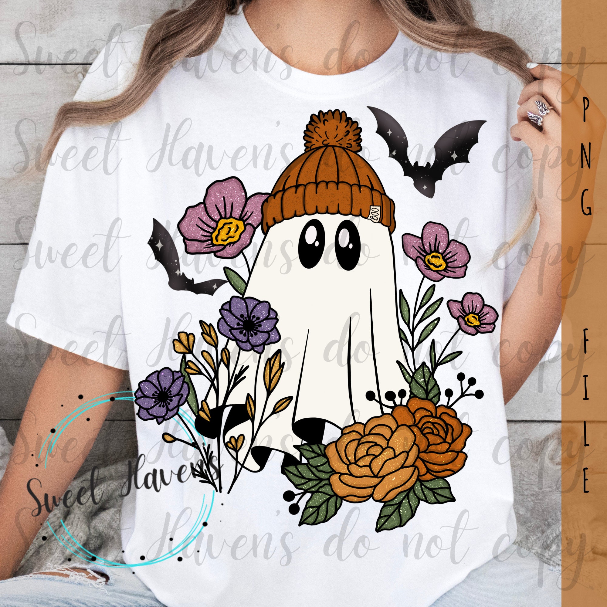 Floral Ghost PNG Clipart, Halloween Sublimation (digital Download) - Etsy