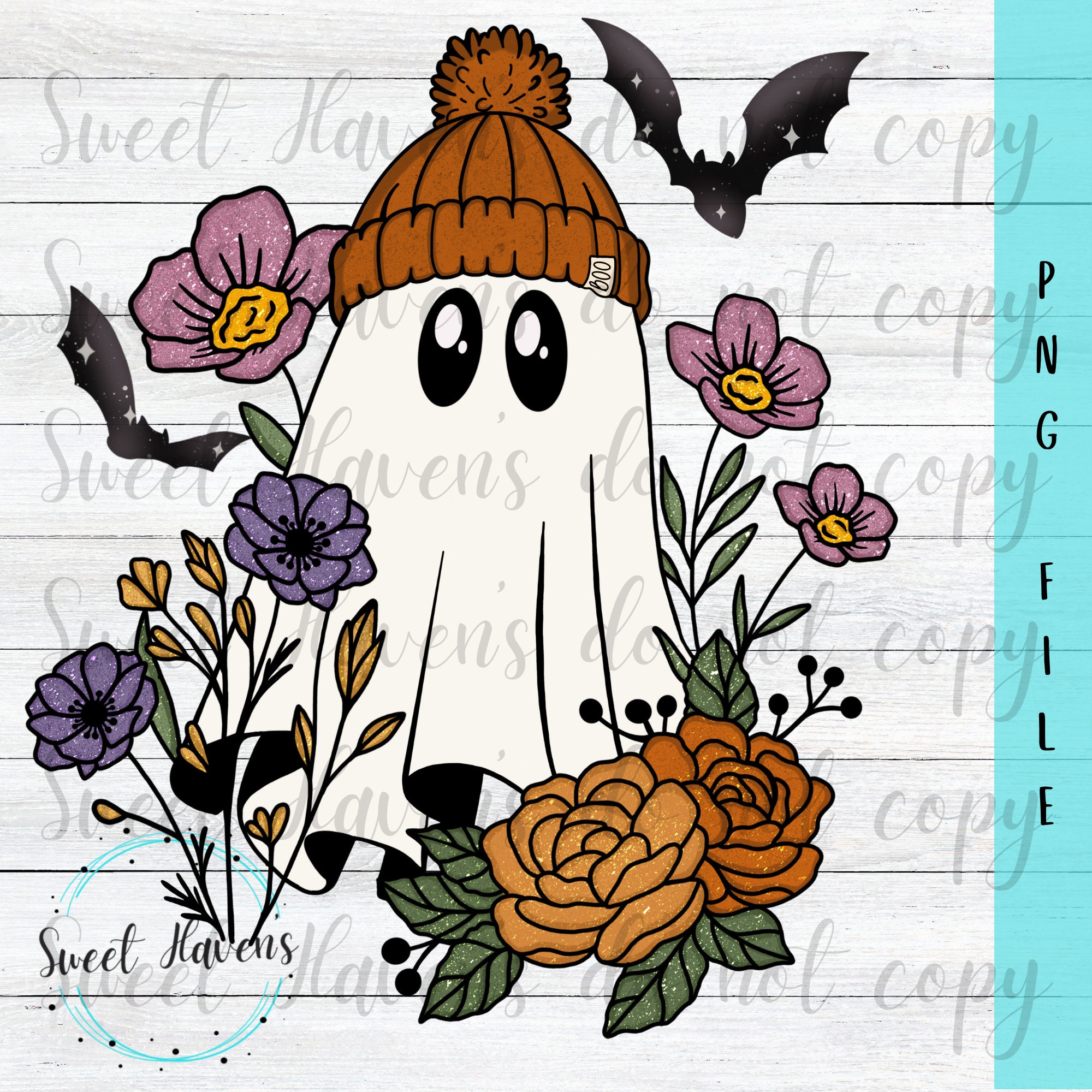 Floral Ghost PNG Clipart, Halloween Sublimation (digital Download) - Etsy