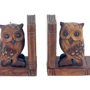 Wooden Owl Bookends  Handcrafted from wood - Decorative and unique by Crafty Artisan®