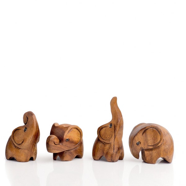 Crafty Artisan hand carved cute elephant ornaments for the home-great for animal lovers