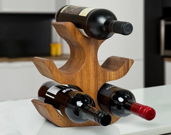 Handcrafted Countertop tree sculpture wine rack -wine bottle holder - bottle storage - unique and handmade by Crafty Artisan