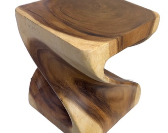 Crafty Artisan Wooden Twist stool, multipurpose use, bedside table, plant stand, lamp table,