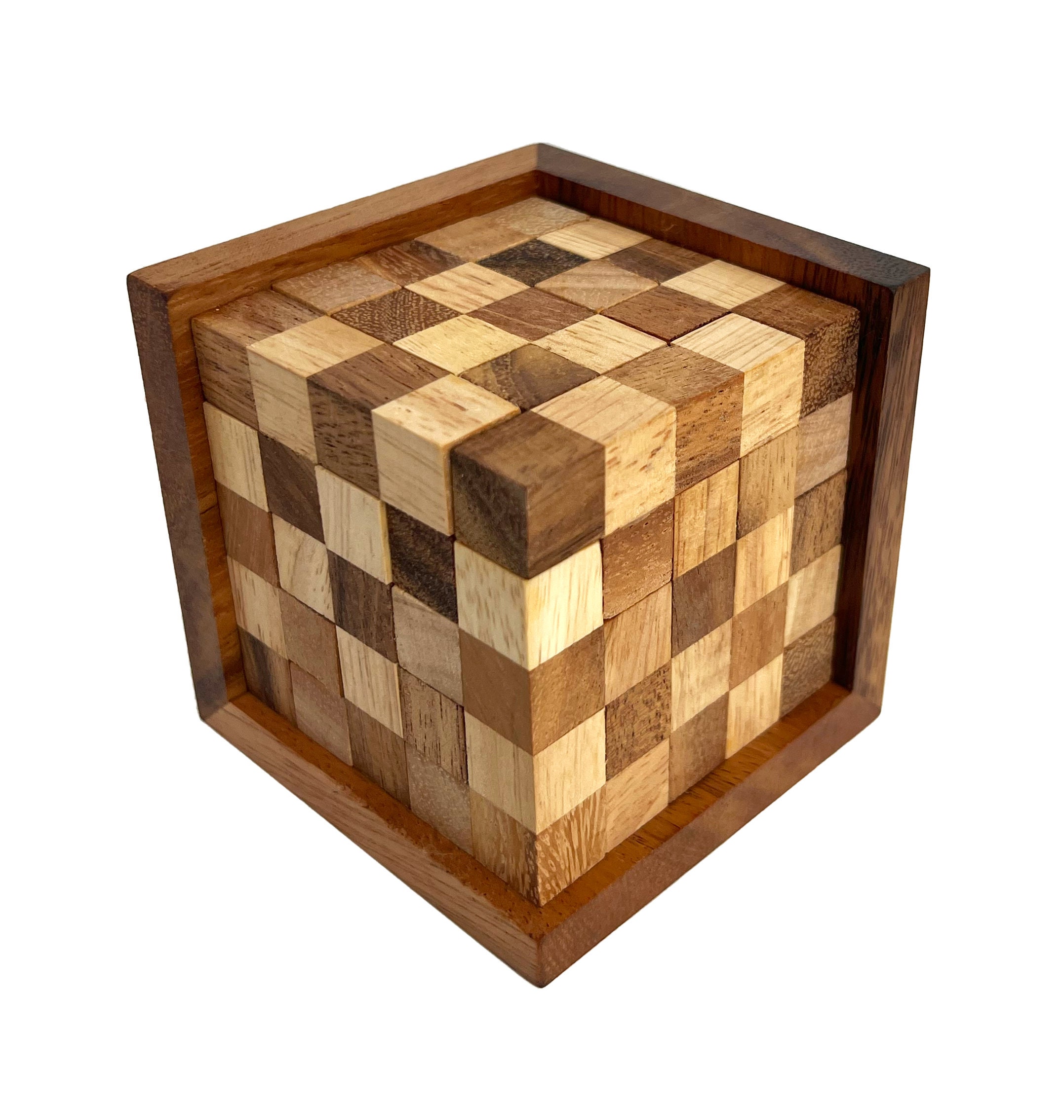 IQ Wooden Puzzle, 3D - Cube - Black