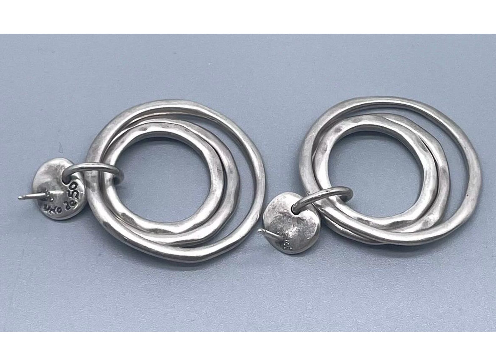 Silver Grey Faceted Oval Crystal Earrings - UNO de 50 main image 1