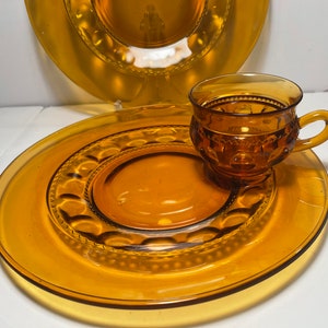 Glass luncheon deals plates with cups