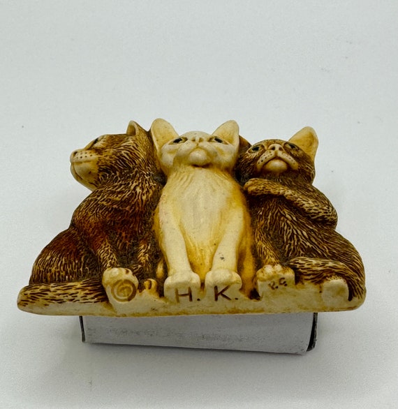 Vintage Harmony Kingdom Cat Brooch Pin Made In England View 5