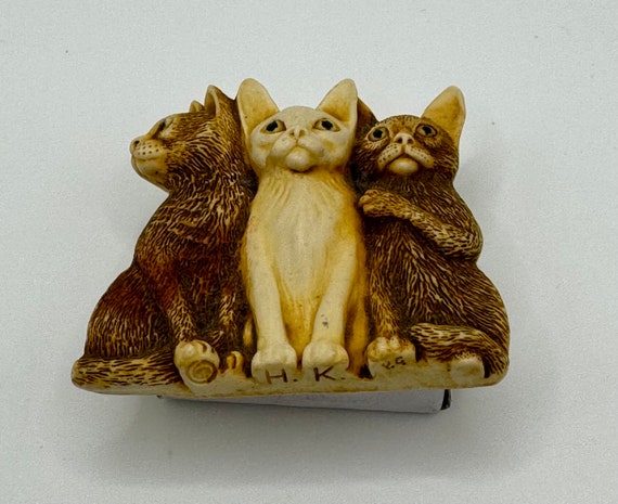 Vintage Harmony Kingdom Cat Brooch Pin Made In England View 6