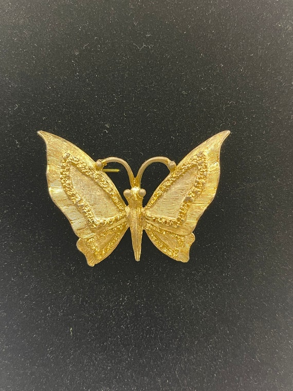 BSK Vintage Goldtone Butterfly Brooch.