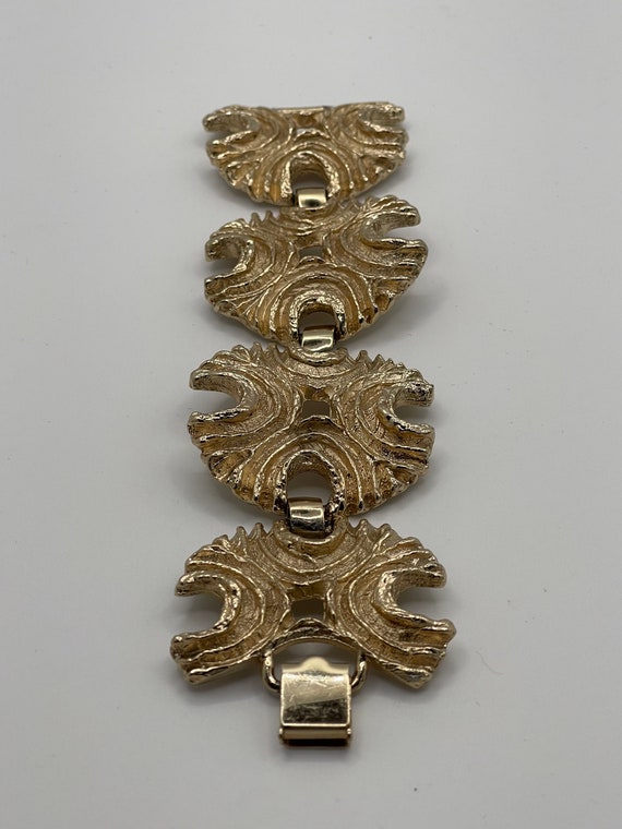 Vintage Chunky Bergere Goldtone Link Bracelet - image 1