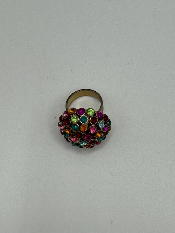 Vintage Rainbow Domed Statement Ring - image 6