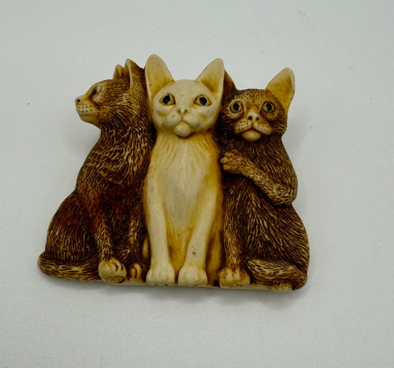 Vintage Harmony Kingdom Cat Brooch Pin Made In England View 2