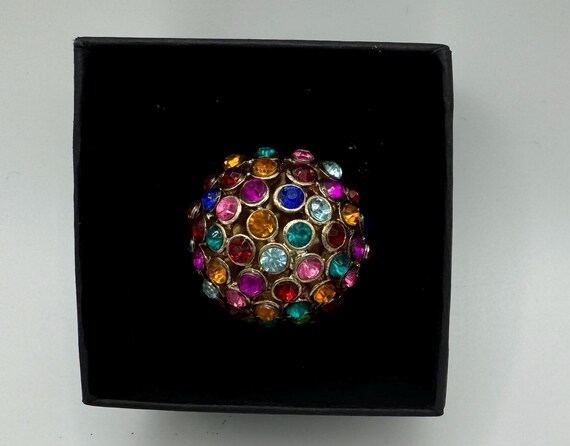 Vintage Rainbow Domed Statement Ring - image 2