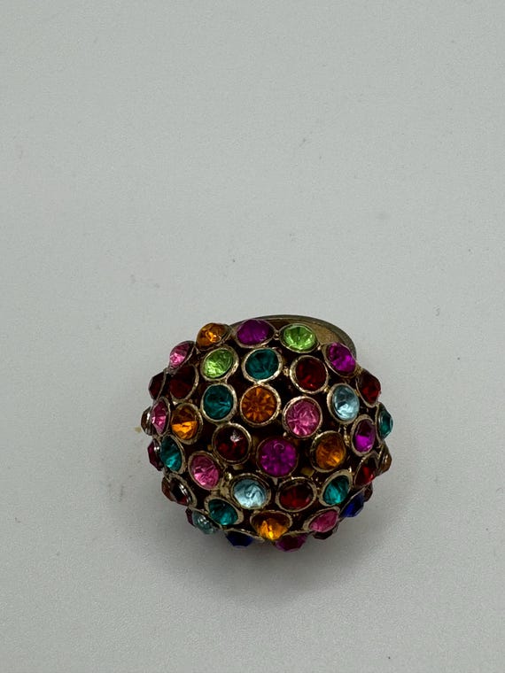 Vintage Rainbow Domed Statement Ring - image 7