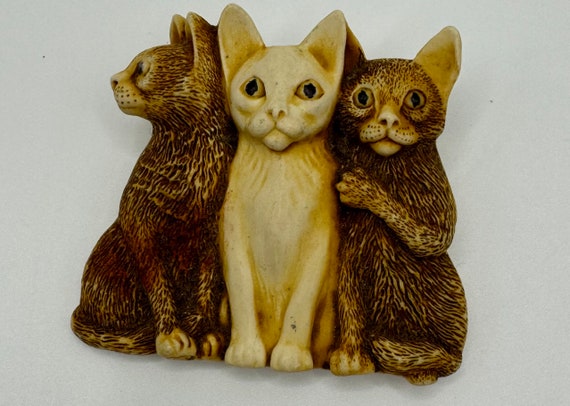 Vintage Harmony Kingdom Cat Brooch Pin Made In England