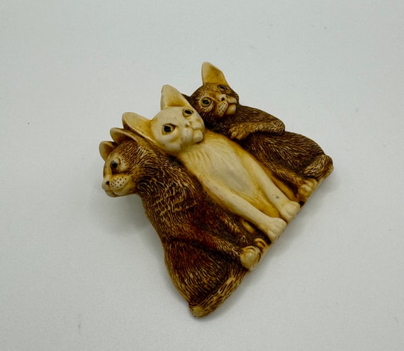 Vintage Harmony Kingdom Cat Brooch Pin Made In England View 4