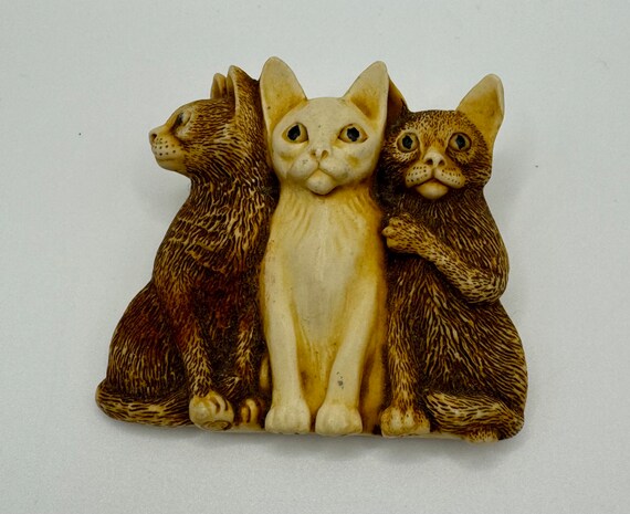 Vintage Harmony Kingdom Cat Brooch Pin Made In England View 3