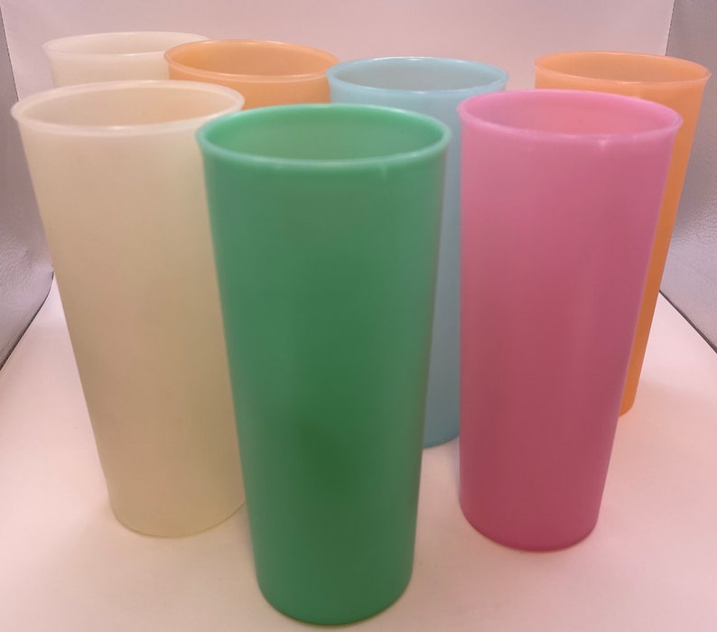 Vintage Stackable Tupperware Tumblers Assorted Pastel Colors Etsy
